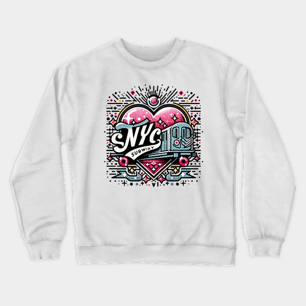 NYC SUBWAY Crewneck Sweatshirt by Vehicles-Art